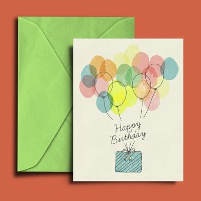 Greeting Cards - Happy Birthday Card and Envelope