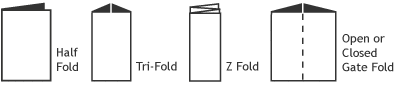 Brochure Styles - Half Fold, Tri-Fold, Z Fold, Open or Closed Gate Fold