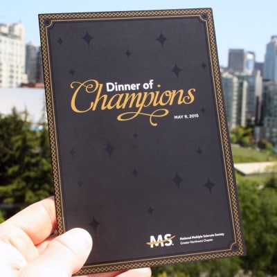 Invitation Printing Package Example - "Dinner of Champions"