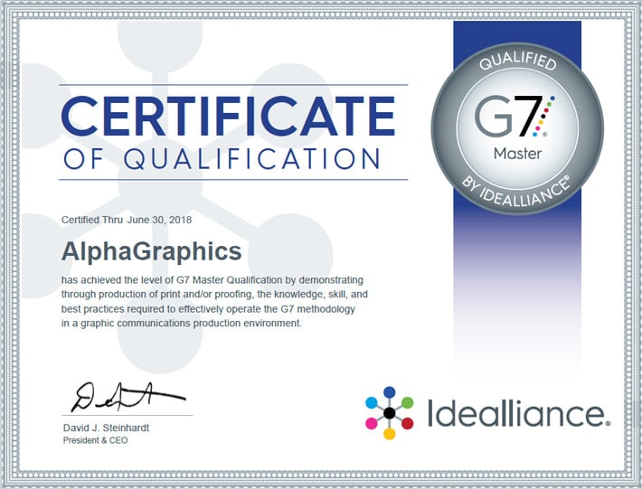 alphagraphics seattle g7 certification